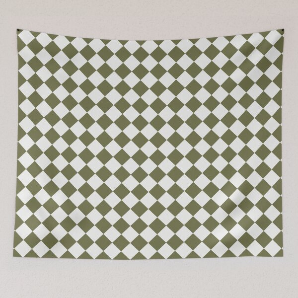 Item preview, Checkerboard White and Olive Pattern designed and sold by pattern-archive.