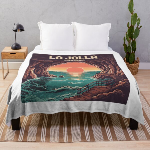 Item preview, La Jolla California Sea Cave: Pixel Art Coastal View designed and sold by CircinusStore.