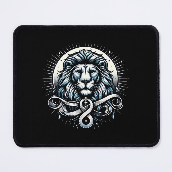 Item preview, A majestic silver lion with intricate details and infinity symbol, symbolizing strength and eternity. designed and sold by beast-net.