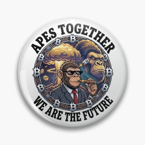 Item preview, Apes Together We Are The Future Grumpy Financial Satire Sticker designed and sold by Bug by Design.