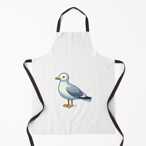 Item preview, A colorful cartoon seagull with a white body and gray wings, standing proudly on a white background. designed and sold by cave-canvas.