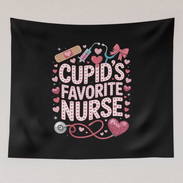 Item preview, Cupid's Favorite Nurse Valentine's Day Nursing Healthcare Professional designed and sold by CORJIDOG-ART.