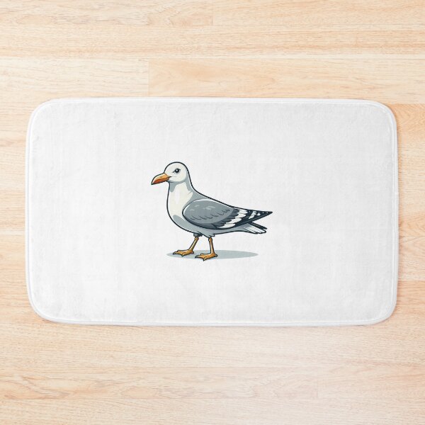 Item preview, Cartoon illustration of a seagull with a distinct gray and white plumage. designed and sold by cave-canvas.