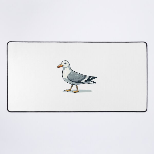 Item preview, Cartoon illustration of a seagull with a distinct gray and white plumage. designed and sold by cave-canvas.