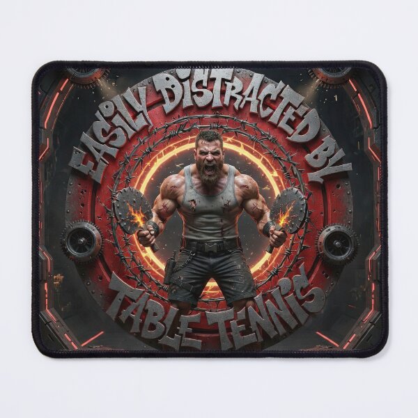 Item preview, Funny Table Tennis T-Shirt - Easily Distracted By Table Tennis Metal Warrior Gift designed and sold by OhMyPingCo.