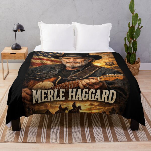 Item preview, Merle Vintage Outlaw Country Music Cowboy Guitar Artwork designed and sold by hillisf.