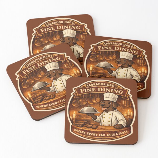 Item preview, Labrador Dad's Fine Dining | Chocolate Lab Chef Vintage Badge | Funny Dog Restaurant Gift designed and sold by PawPrintCustom.