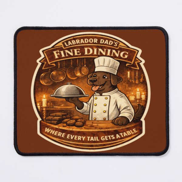 Item preview, Labrador Dad's Fine Dining | Chocolate Lab Chef Vintage Badge | Funny Dog Restaurant Gift designed and sold by PawPrintCustom.