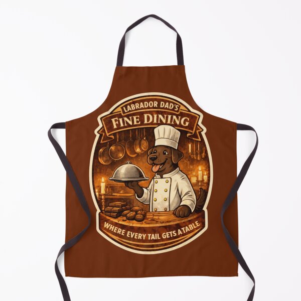 Item preview, Labrador Dad's Fine Dining | Chocolate Lab Chef Vintage Badge | Funny Dog Restaurant Gift designed and sold by PawPrintCustom.