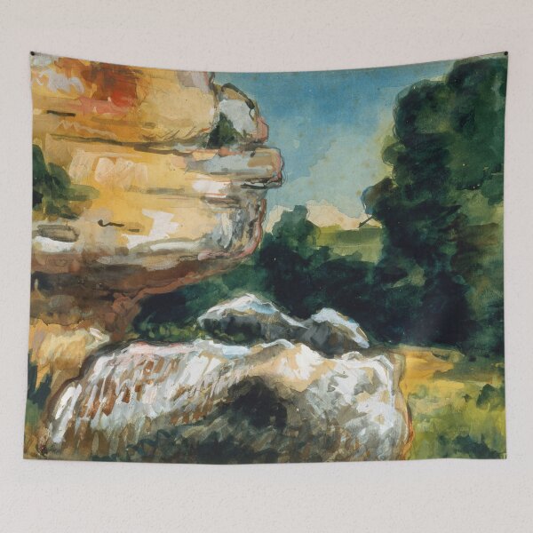 Item preview, Rocks by Paul Cézanne: Post Impressionist Landscape Fine Art Print designed and sold by artofuniverse.