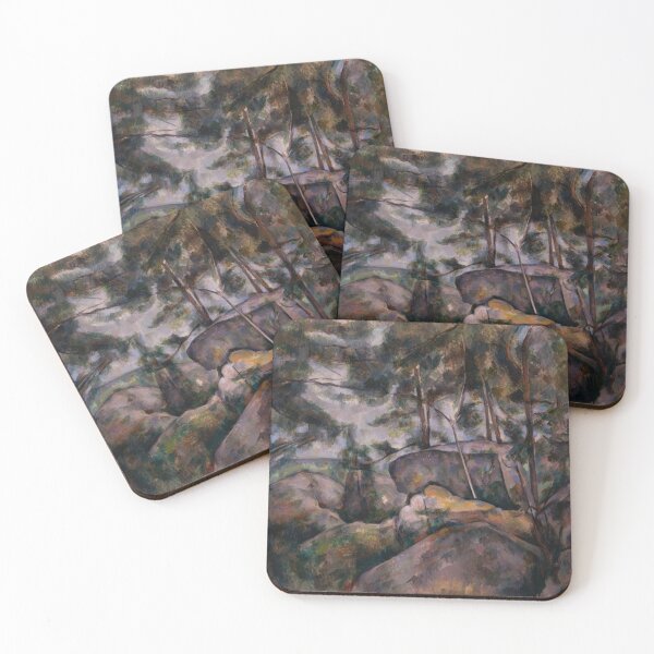 Item preview, Rocks in the Forest by Paul Cézanne: Post Impressionist Landscape Poster designed and sold by artofuniverse.
