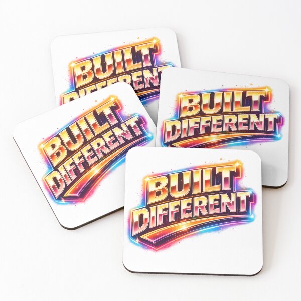 Item preview, Built Different Colorful Chrome Typography Motivational Quote Design for Stickers T-Shirts Posters Inspirational Mindset Gift designed and sold by Divakar Fashion.