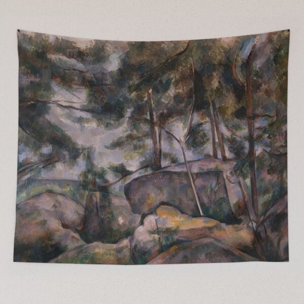 Item preview, Rocks in the Forest by Paul Cézanne: Post Impressionist Landscape Poster designed and sold by artofuniverse.