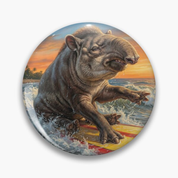 Item preview, Surfing Tapir - The Ocean Is Calling - 3D Surfer Animal designed and sold by JaylArtStore.