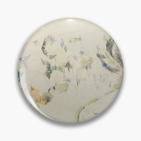 Item preview, Senke Mit Baumen by Paul Cézanne: Minimal Landscape Fine Art Print designed and sold by artofuniverse.