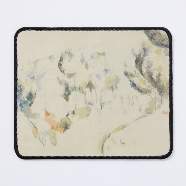 Item preview, Senke Mit Baumen by Paul Cézanne: Minimal Landscape Fine Art Print designed and sold by artofuniverse.
