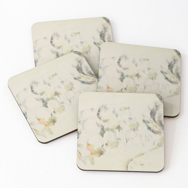 Item preview, Senke Mit Baumen by Paul Cézanne: Minimal Landscape Fine Art Print designed and sold by artofuniverse.