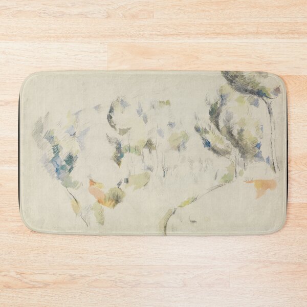 Item preview, Senke Mit Baumen by Paul Cézanne: Minimal Landscape Fine Art Print designed and sold by artofuniverse.