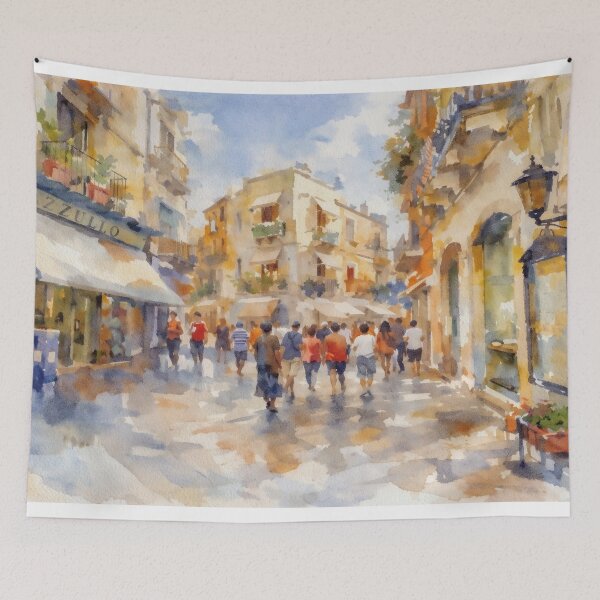 Item preview, Taormina Sicily Watercolor designed and sold by caracatita75.