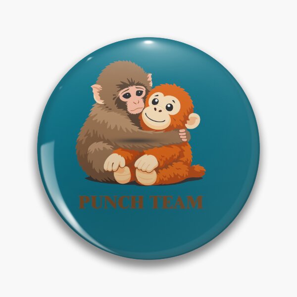 Item preview, Cute Monkey Hug - Punch Team Viral Meme Art designed and sold by Javedempire.