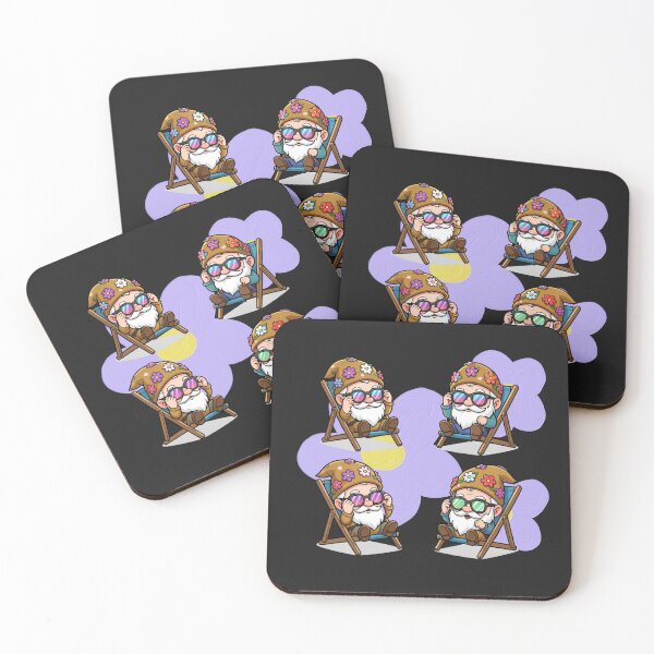 Item preview, Garden gnomes with daisies in deck chairs waiting for spring designed and sold by PatronesKawai.
