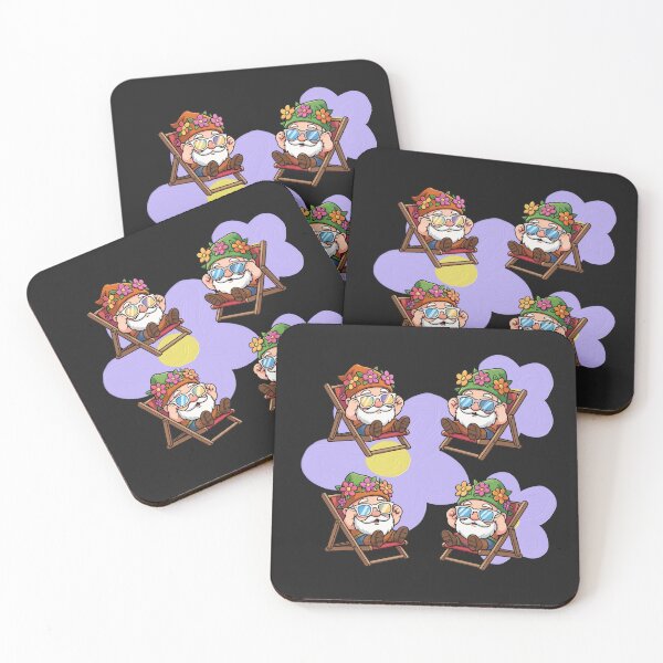 Item preview, Garden gnomes with daisies in deck chairs waiting for spring designed and sold by PatronesKawai.