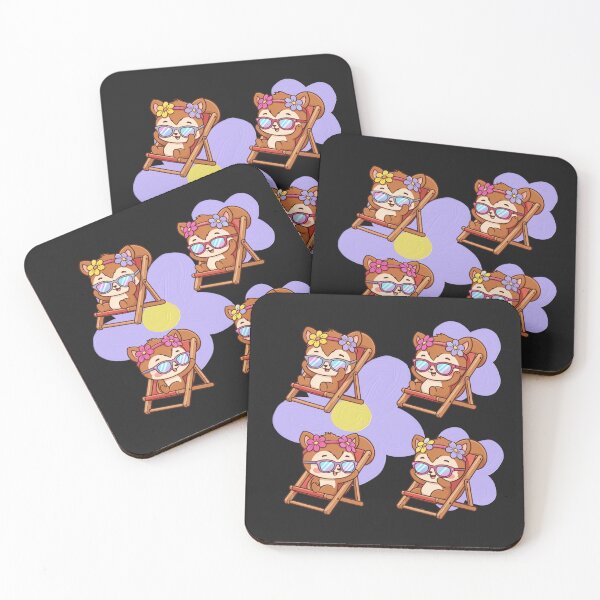 Item preview, Little squirrels with daisies in deck chairs waiting for spring designed and sold by PatronesKawai.