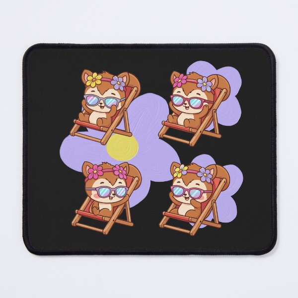 Item preview, Little squirrels with daisies in deck chairs waiting for spring designed and sold by PatronesKawai.