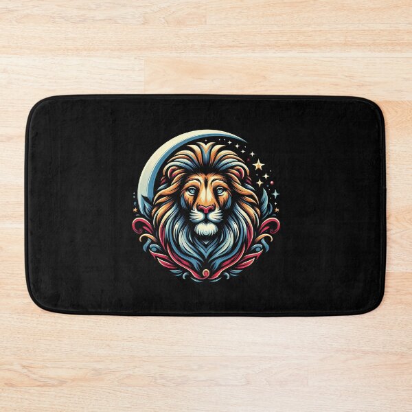 Item preview, Artistic lion illustration with vibrant colors and celestial elements, showcasing a regal expression. designed and sold by beast-net.