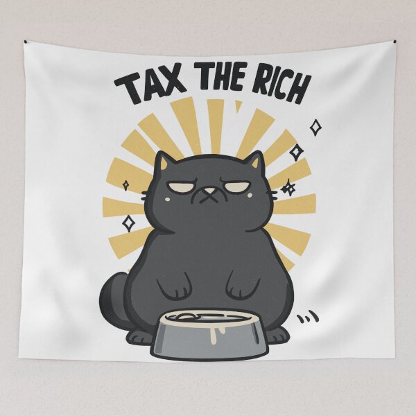 Item preview, Tax The Rich Hungry Black Cat Design designed and sold by Region.