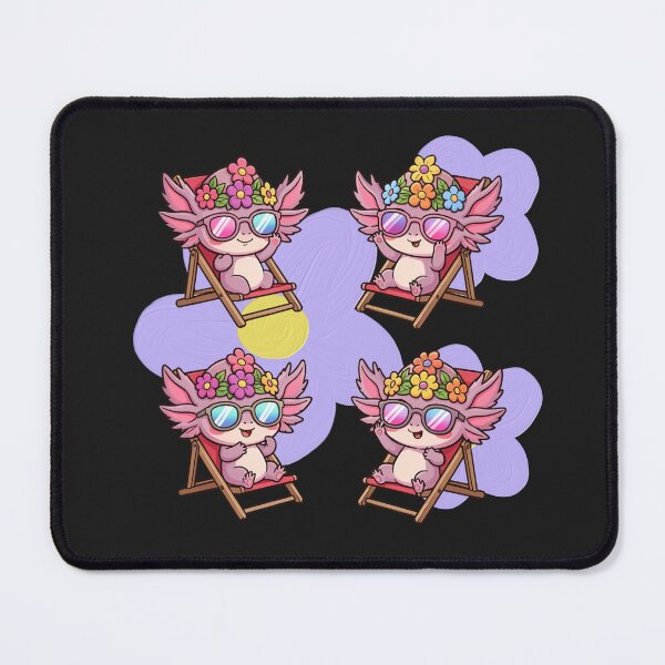 Item preview, Axolotls with daisies in deck chairs waiting for spring designed and sold by PatronesKawai.
