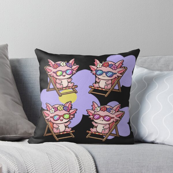Item preview, Axolotls with daisies in deck chairs waiting for spring designed and sold by PatronesKawai.