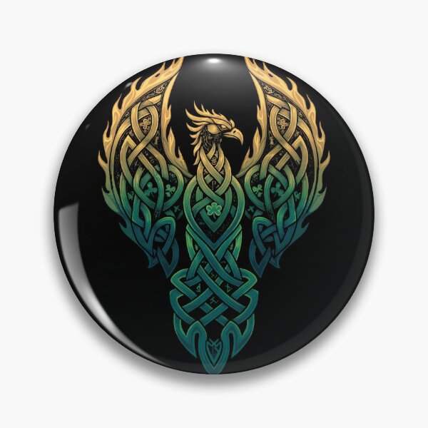 Item preview, Celtic Phoenix Rising – Emerald Knotwork & Shamrocks designed and sold by REAL IRISH GIFTS.