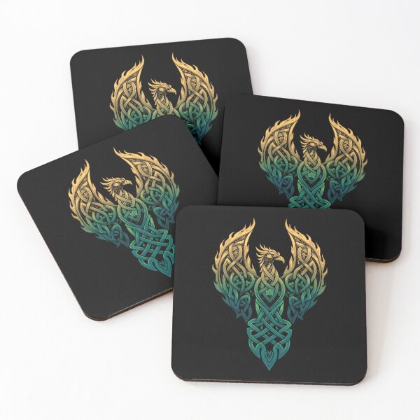 Item preview, Celtic Phoenix Rising – Emerald Knotwork & Shamrocks designed and sold by REAL IRISH GIFTS.