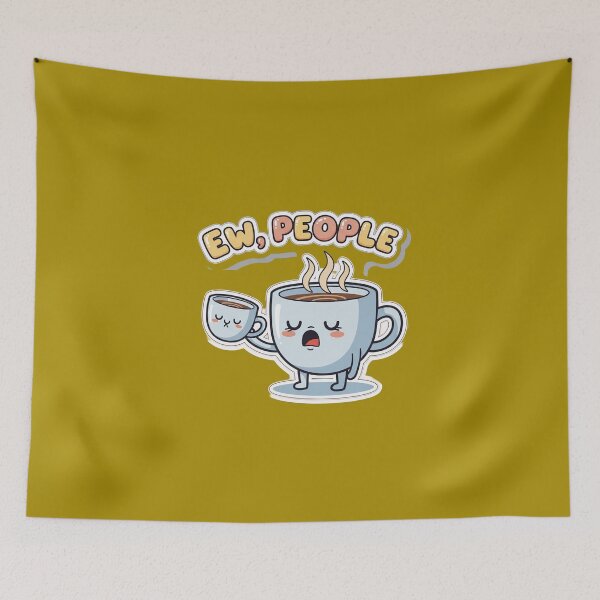 Item preview, Funny Ew People Coffee Cup Sticker - Introvert Humor designed and sold by Universal Art Shop.