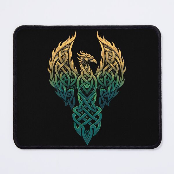 Item preview, Celtic Phoenix Rising – Emerald Knotwork & Shamrocks designed and sold by REAL IRISH GIFTS.