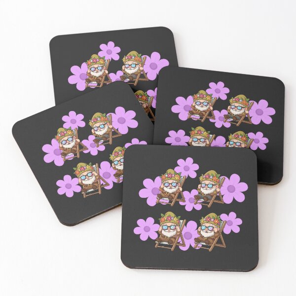 Item preview, Garden gnomes with daisies in deck chairs waiting for spring designed and sold by PatronesKawai.