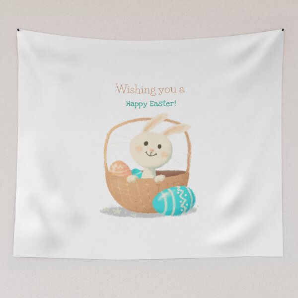 Item preview, Wishing You A Happy Easter! Happy Easter!✨#easter #happyeaster #bunny #rabbit #basket #eggs designed and sold by Fanybany.
