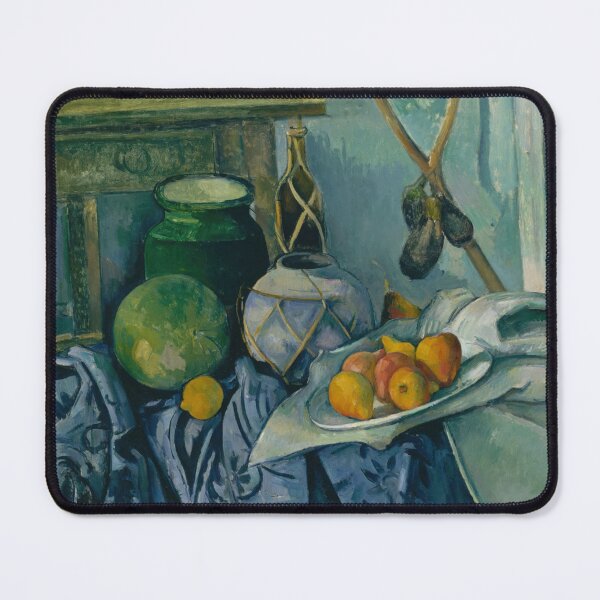 Item preview, Still Life With a Ginger Jar and Eggplants by Paul Cézanne: Post-Impressionist Art Print designed and sold by artofuniverse.