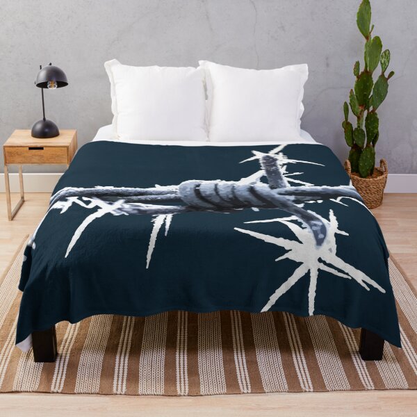 Item preview, Frost‑Covered Barbed Wire Close‑Up designed and sold by Arturo Daniel Garcia Palomo.