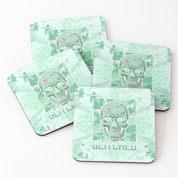 Item preview, Peppermint Glitched Skull Vaporwave designed and sold by MarCinu Art.