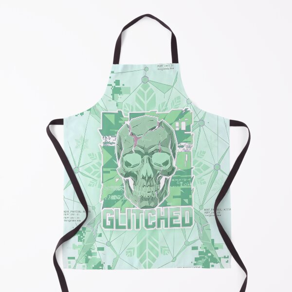 Item preview, Peppermint Glitched Skull Vaporwave designed and sold by MarCinu Art.