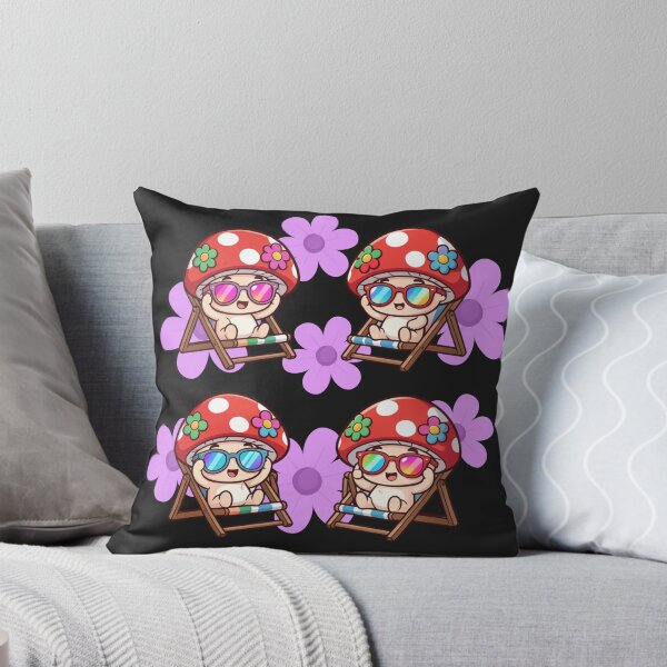 Item preview, Little mushrooms with daisies on deck chairs waiting for spring designed and sold by PatronesKawai.