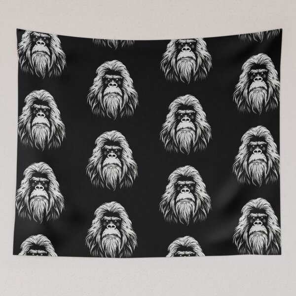Item preview, Bigfoot Sasquatch Head, Bigfoot Mugshot, Simplistic Bigfoot Sasquatch Design designed and sold by BriAngelaBubbleDesigns.