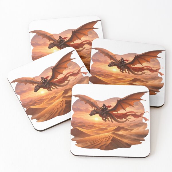 Item preview, Epic Desert Dragon Rider Sunset Fantasy Art designed and sold by Silentbow.