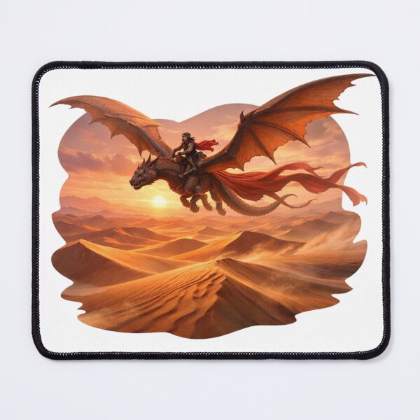 Item preview, Epic Desert Dragon Rider Sunset Fantasy Art designed and sold by Silentbow.