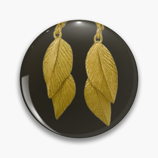 Item preview, Golden Twin Leaf Textured Earrings designed and sold by Ecosetereos.