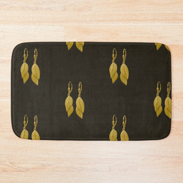 Item preview, Golden Twin Leaf Textured Earrings designed and sold by Ecosetereos.