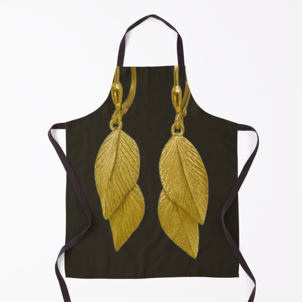 Item preview, Golden Twin Leaf Textured Earrings designed and sold by Ecosetereos.