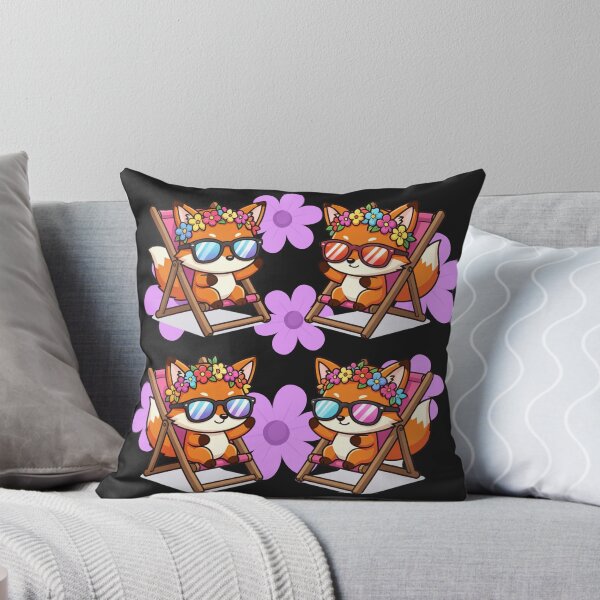 Item preview, Garden foxes with daisies in deck chairs waiting for spring designed and sold by PatronesKawai.